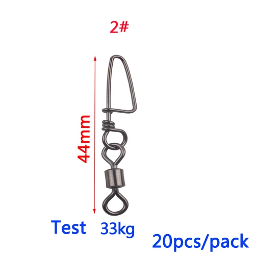 1 упаковка сплав медь+ нержавеющая сталь рыболовный подшипник поворотный замок Rolling поворотный защелкивающийся рыболовный крючок соединитель снасти - Цвет: size2-20pcs-pack
