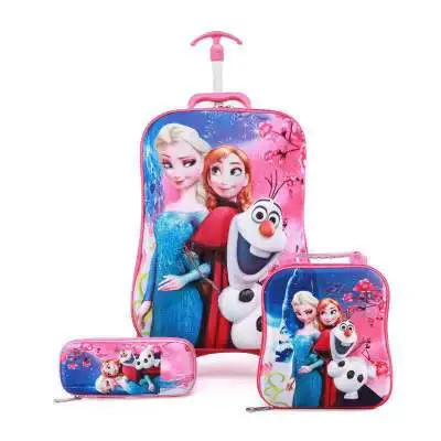 Children Wheeled Backpack Children's School Backpack with Wheel Trolley Luggage Boys Girls School Backpack Gift Bag - Цвет: 1