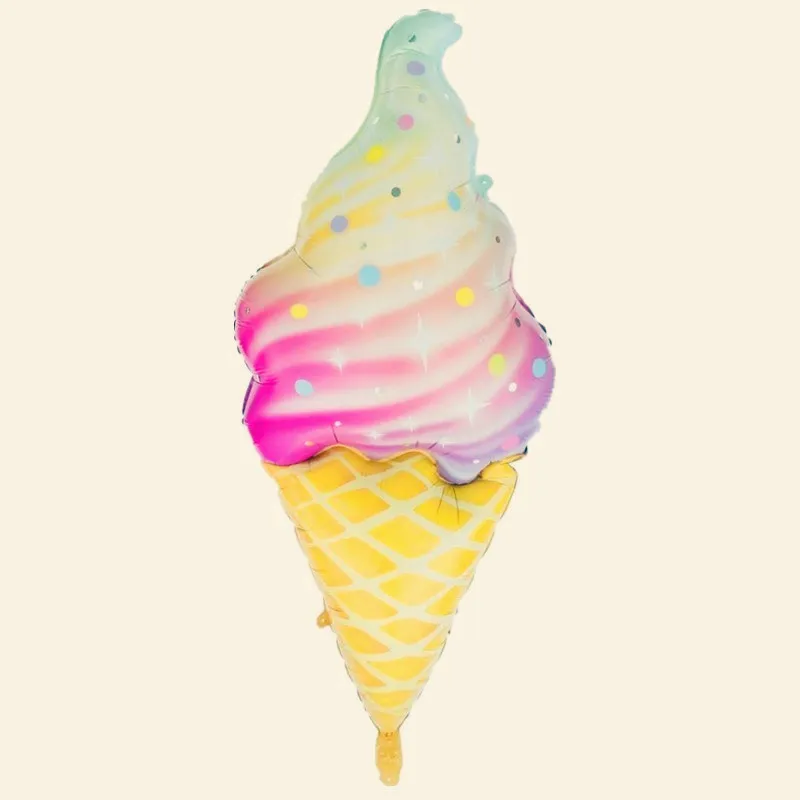 

Children's birthday party party big gorgeous rainbow ice cream aluminum cone ice cream balloon