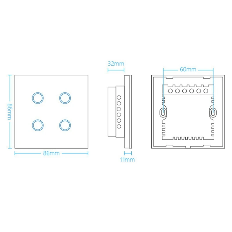 

Hot Sale British Standard Wifi Smart Switch 4Gang, Alexa Voice Control Wall Wifi Switch