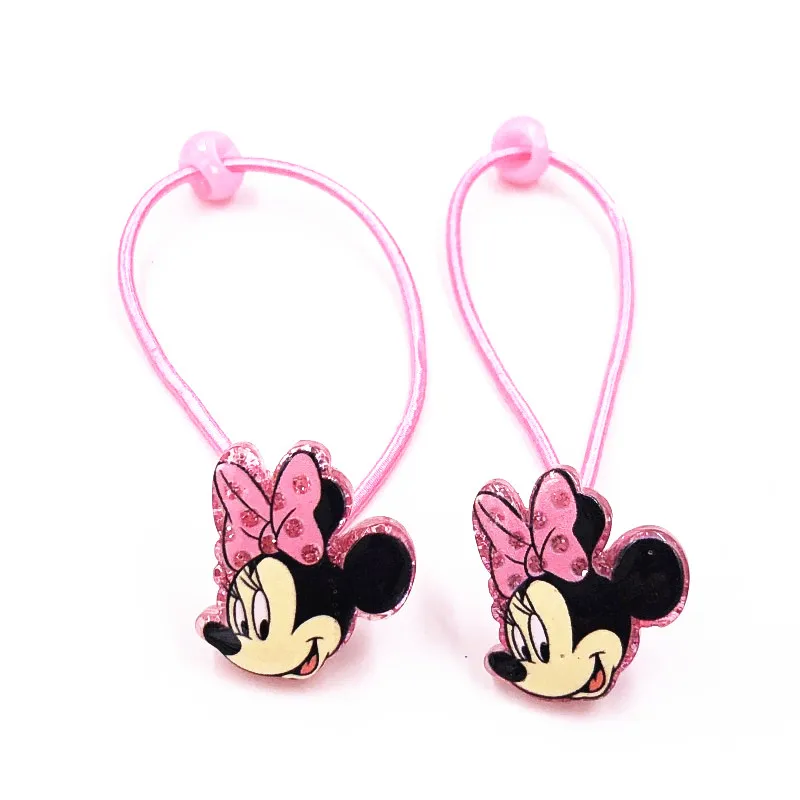 Мятный 2Pcs Cartoon Minnie Mickey Bowknot Girls Hair Accessories Baby Headdress Elastics Hairbands Headband Rubber Bands Hair Bows - Цвет: Мятный