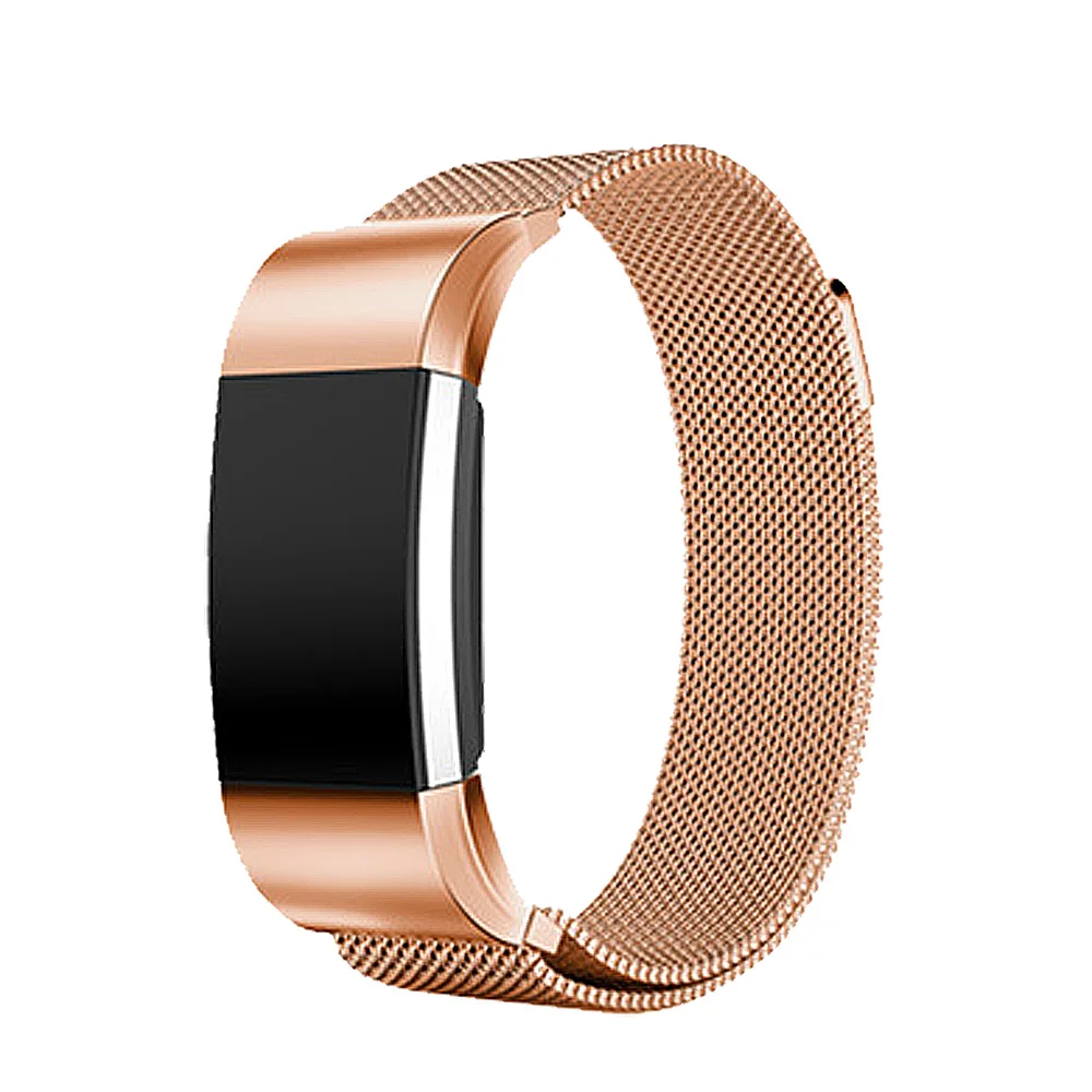 Магнитный Миланский ремешок-петля для Fitbit Charge 2, металлические браслеты из нержавеющей стали для Fitbit Charge 2, браслет
