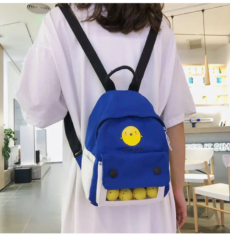 Мини Harajuku прозрачные куриные холщовые Женские Рюкзаки повседневные школьные сумки для девочек-подростков Mochila Feminina книжные сумки кошелек