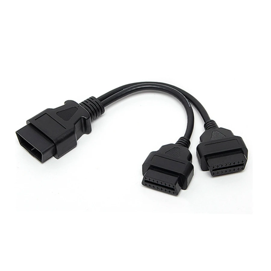 OBD2 익스텐션 케이블 수-듀얼 암 Y OBD OBDII 케이블, 16 핀 스플리터, 30cm 1-2 수-2 암 인터페이스