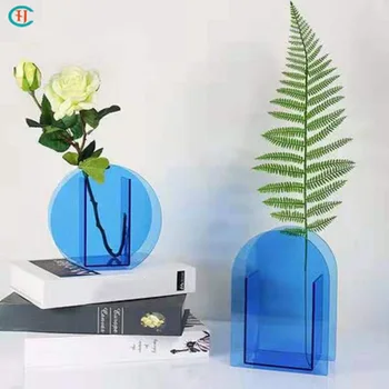 

New Bouquet Glass Pmma Vase Terrarium Jarrones Decorativos Moderno Floral Container Planter for Wedding Party vases for flowers