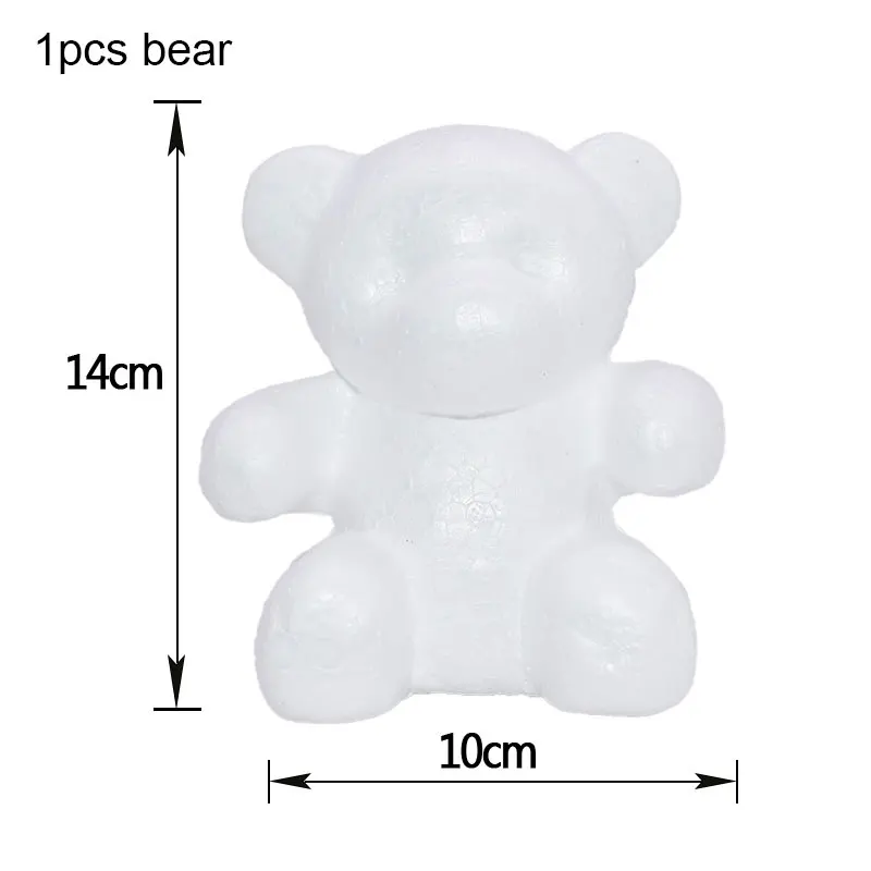 Polystyrene Styrofoam Foam Ball Rose Bear Modelling Styrofoam Bear DIY Craft Wedding Birthday Party Valentine's Day Gift Decor