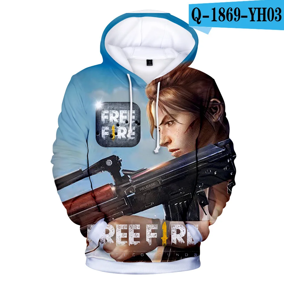 Jogo Free Fire Garena 3D Hoodie para meninos e meninas, moletom  extragrande, Gun Camouflage, Exército Japonês