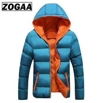

ZOGAA 2019 Men Winter Casual New Hooded Thick Padded Jacket Zipper Slim Men And Women Coats Men Parka Outwear Warm Coat