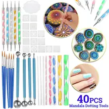 74 pçs mandala conjunto de ferramentas pontilhar para pintura pedras cerâmica multifunções portátil ponto gravação kit conjunto ferramentas handwork decoração