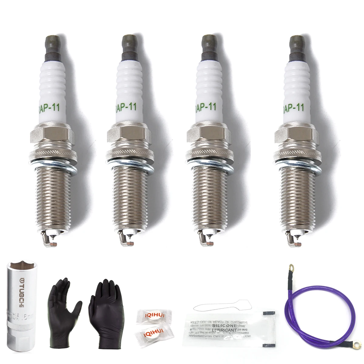 4 упаковки OE: 224018H515 платиновая Свеча зажигания для Nissan Qijun Prima-распределительный комплект - Цвет: Silicone Edition 02