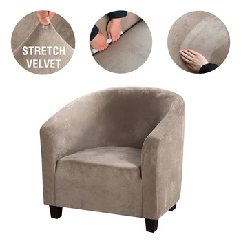 

Stretch Sofa Cover Velvet Tub Chair Cover Skid Resistance Furniture Protector Stretch Fabric Super Soft Couch Slipcover