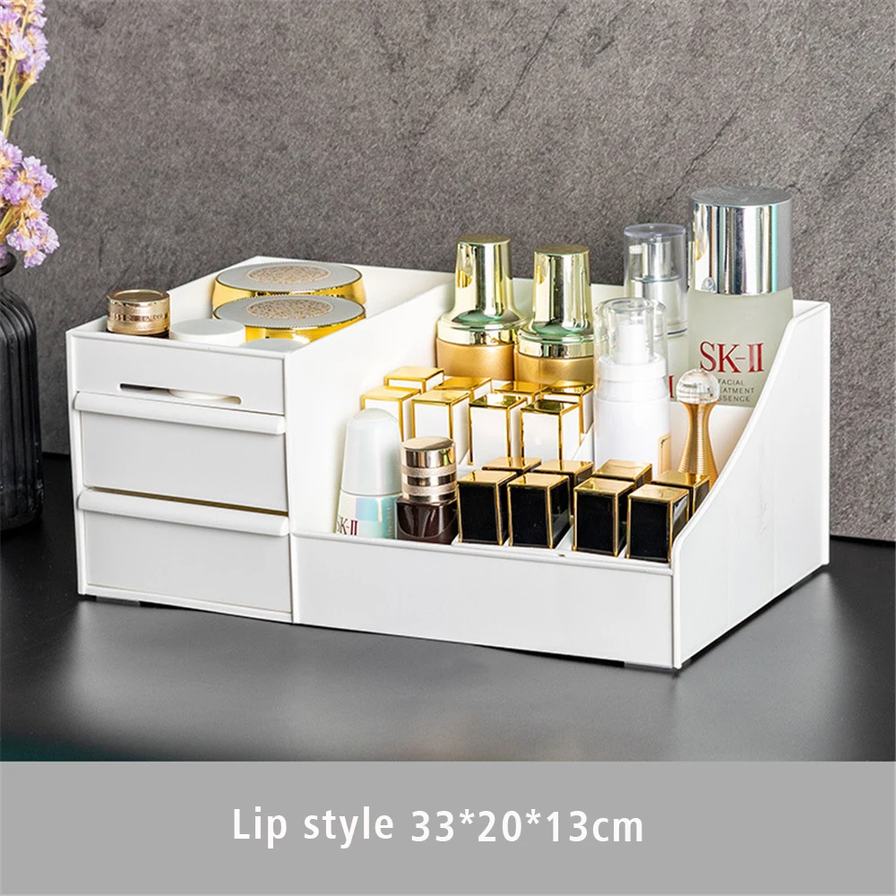 White Lip Style Настольная коробка для хранения косметики шикарный ящик тип пластик туалетный настольные украшения коробки офисные канцелярские мелочи Органайзер чехол - Цвет: White Lip Style
