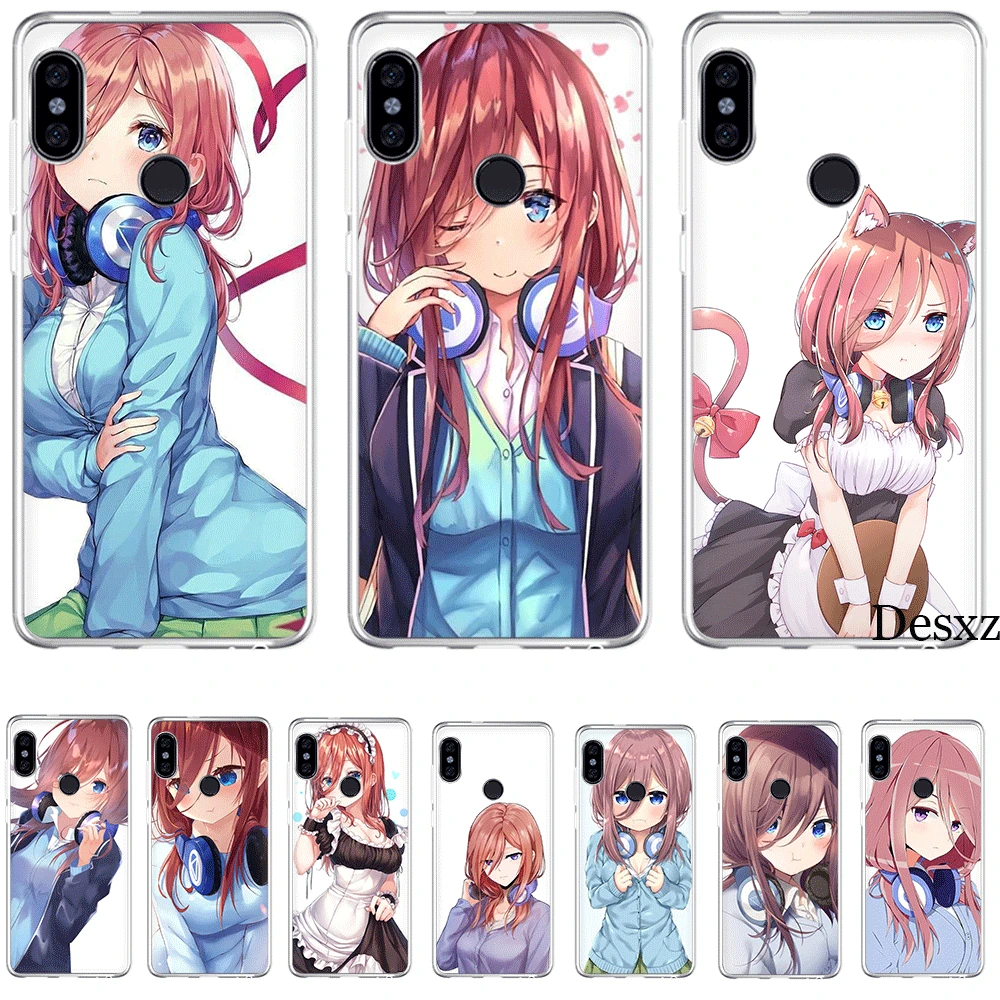 

Mobile Phone Case Tpu For Xiaomi Redmi Note 7 8 Pro 4 Note 4X 5 5A 6 Cover The Quintessential Quintuplets Nakano Miku Shell