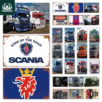 

Scania Metal Sign Plaque Metal Vintage Tin Sign Metal Poster Wall Decor for Garage Bar Pub Man Cave Decorative Plate
