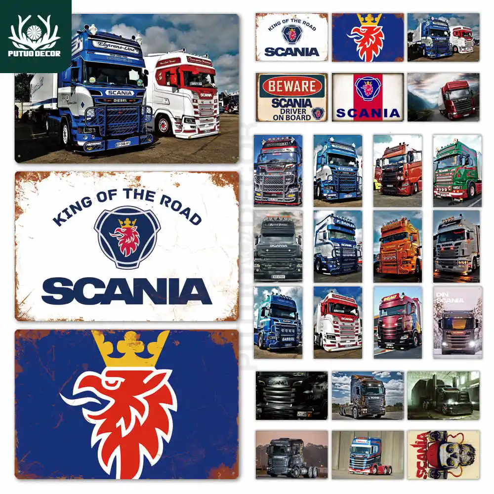 Металлическая табличка Scania металлическая винтажная Жестяная Табличка