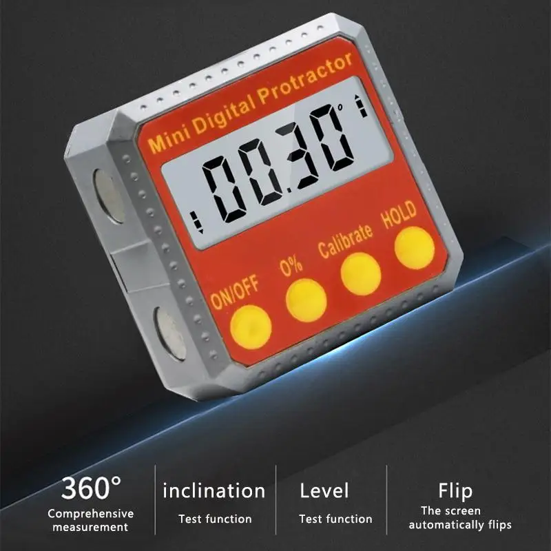 360 Degree Mini Magnetic Digital Display Inclinometer Electronic Level Bevel Gauges