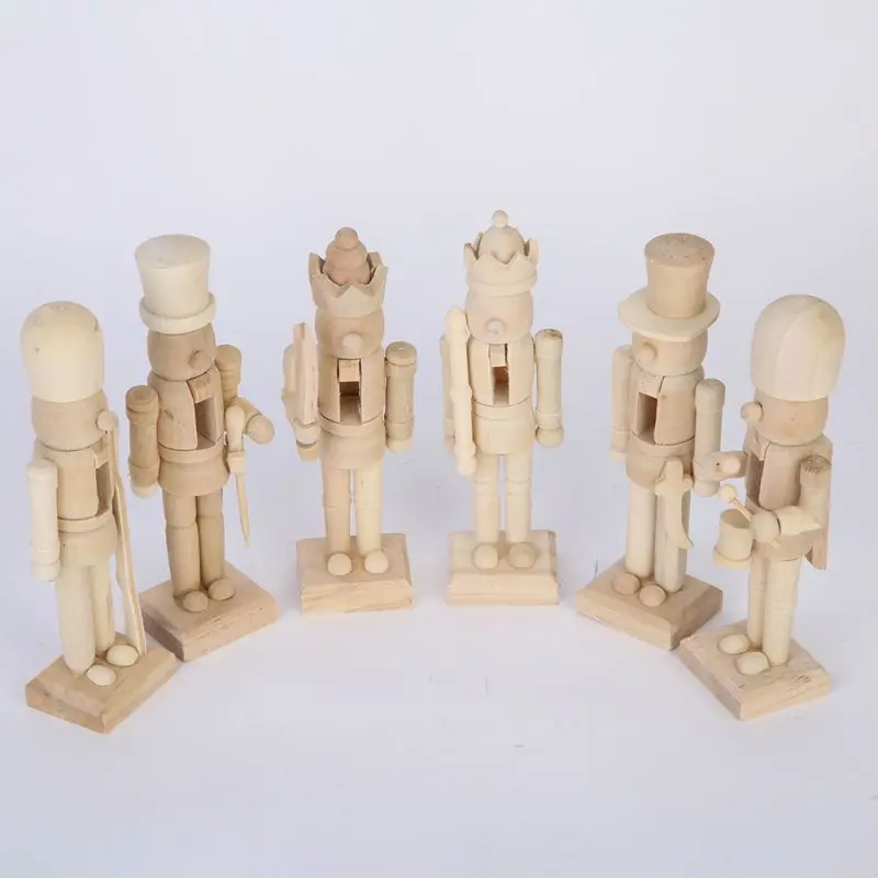 Kit 6 Casse-Noisettes En Bois à Peindre Soi-même - 12cm, Avec Peintures Et Pinceau - Activité DIY Noël Pour Enfants