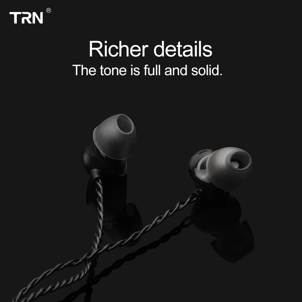TRN H1 наушники HIFI кольцо железная гарнитура сабвуфер проводной с микрофоном для Iphone/Android/планшет/ноутбук