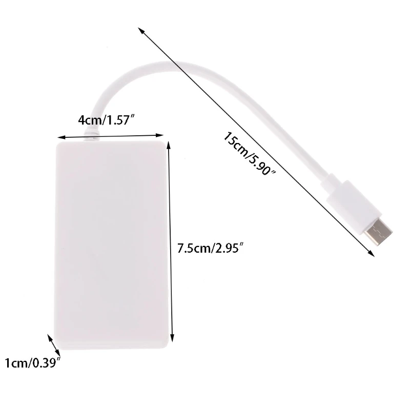 USB 3,0 4 порта usb-хаб комбинированный адаптер USB 3,1 type C кабель для Macbook ПК ноутбука