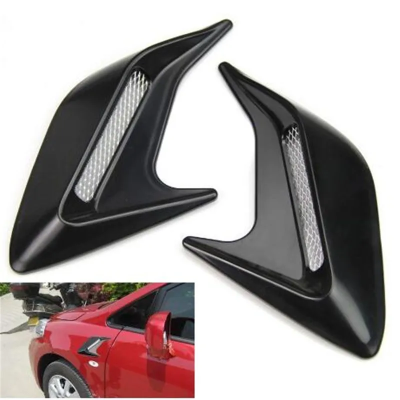 

2PC Car Auto Decorative Side Vent Air Flow Fender Intake Stickers Silver New