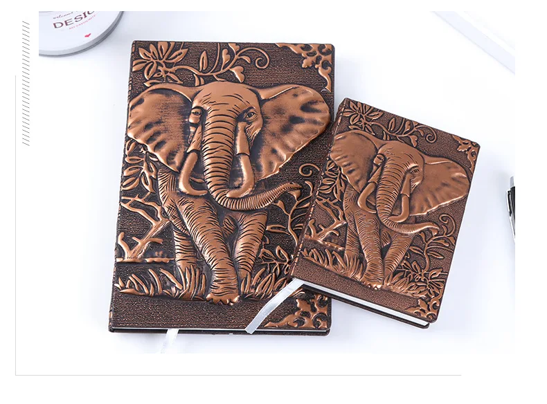 А6 Lucky Elephant твердый переплет винтажный Модный блокнот 100 листов на подкладке Бумажная книга