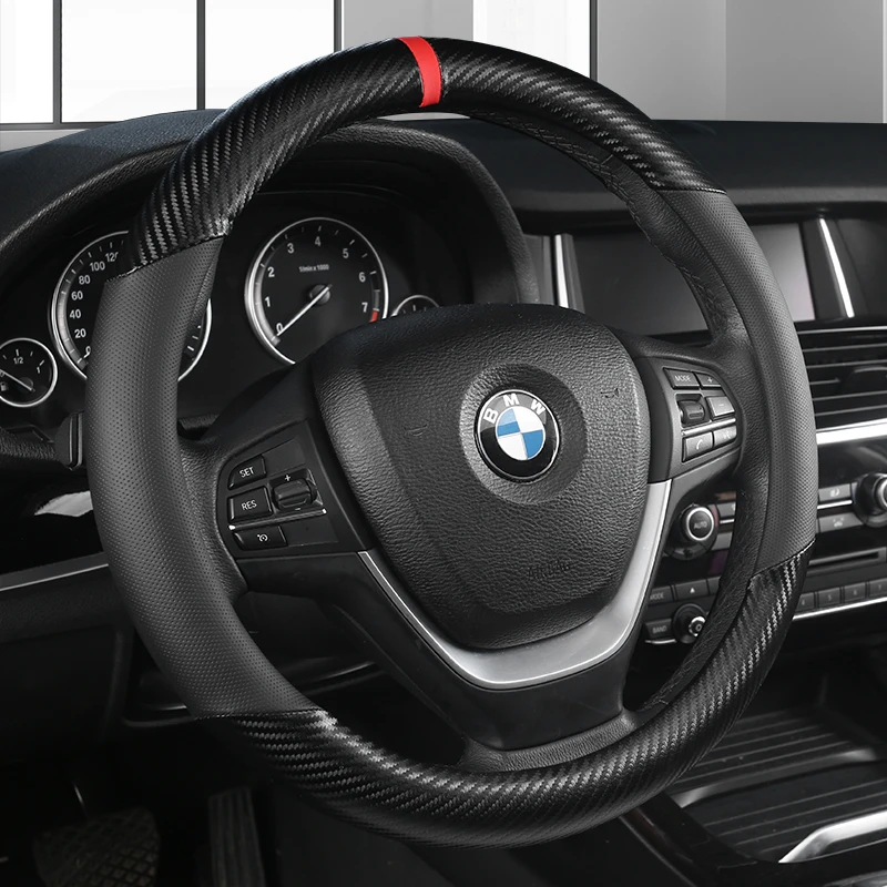 Black PU Artificial Leather Sew Car Steering Wheel Cover for Hyundai ix25- ix35 Creta- Elantra 201 - Название цвета: 1