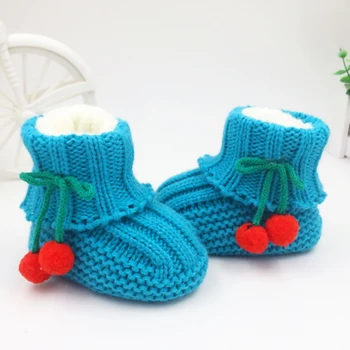 

Unisex Baby Shoes For Boy Girls Newborn Bootie Winter Warm Infant Toddler Crib Shoes Knitted Wool Floor First Walkers 0-6 M
