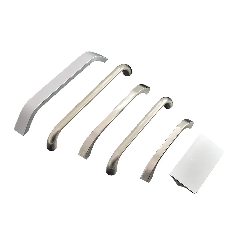Simple Stylish Handle Aluminum alloy 2 mounting holes Handle Cabinet drawer Push handle for Wardrobe/Bedroom/Office Hardware