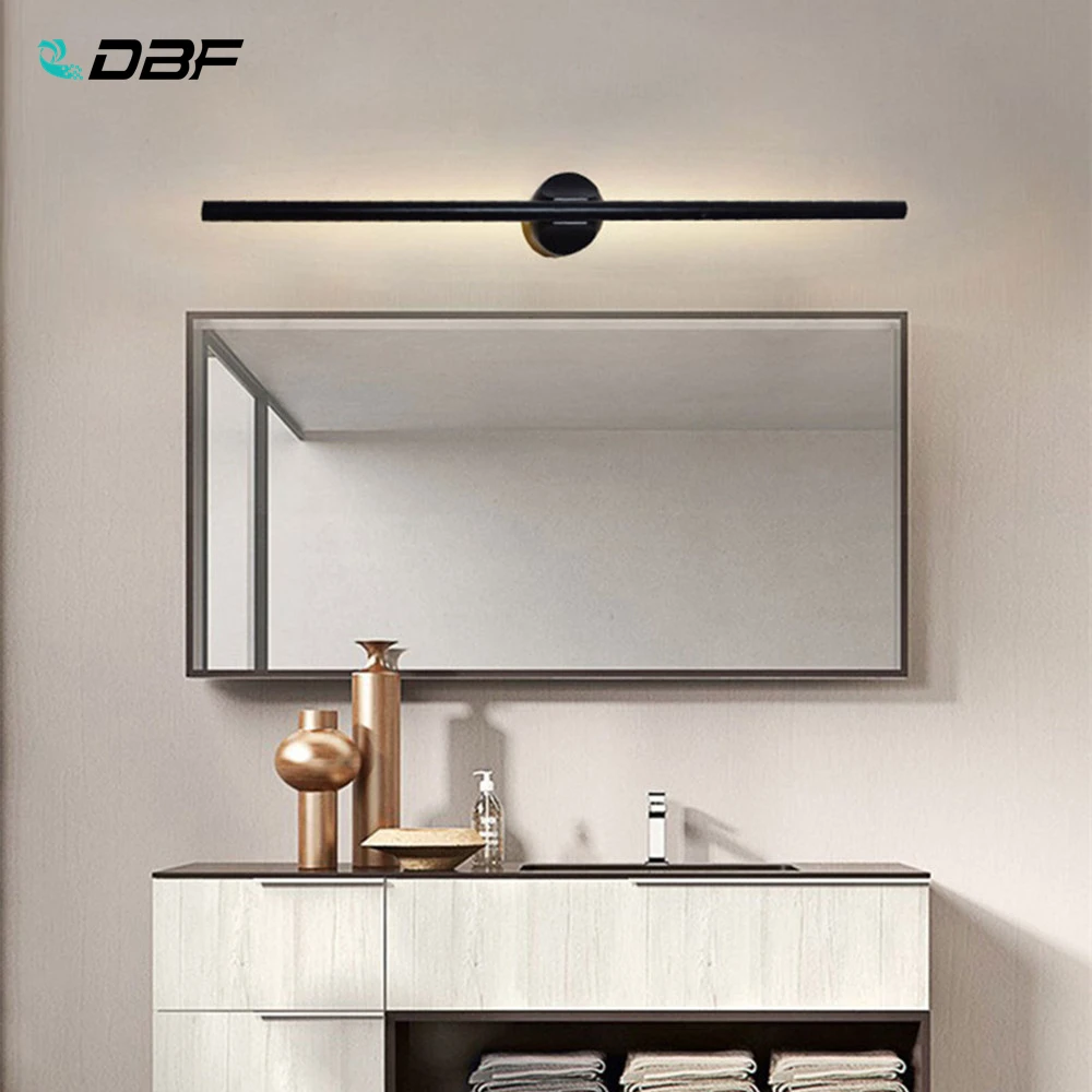 Современный IP65 Водонепроницаемый 8 Вт алюминиевый черный светодиодный настенный светильник для ванной комнаты декоративное освещение спальни светильники настенные 85-265 В переменного тока