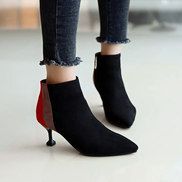 

Big Size 9 10 11 12 boots women shoes ankle boots for women ladies boots shoes woman winter Tip color matching