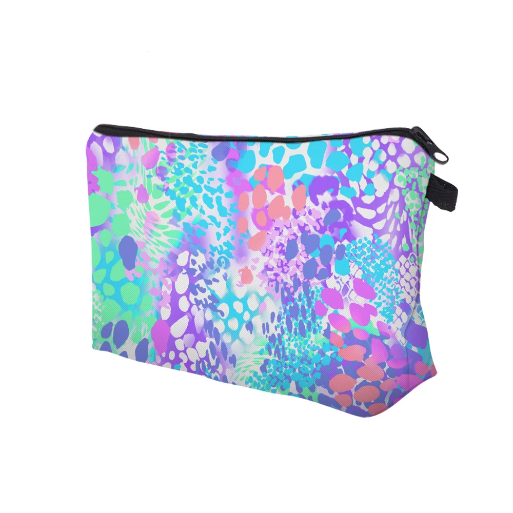 DAOXI Colorful Leopard Small Cosmetic Bag Waterproof Polyester Soft Makeup Bag Women Stylish Makeup Bag DX51659