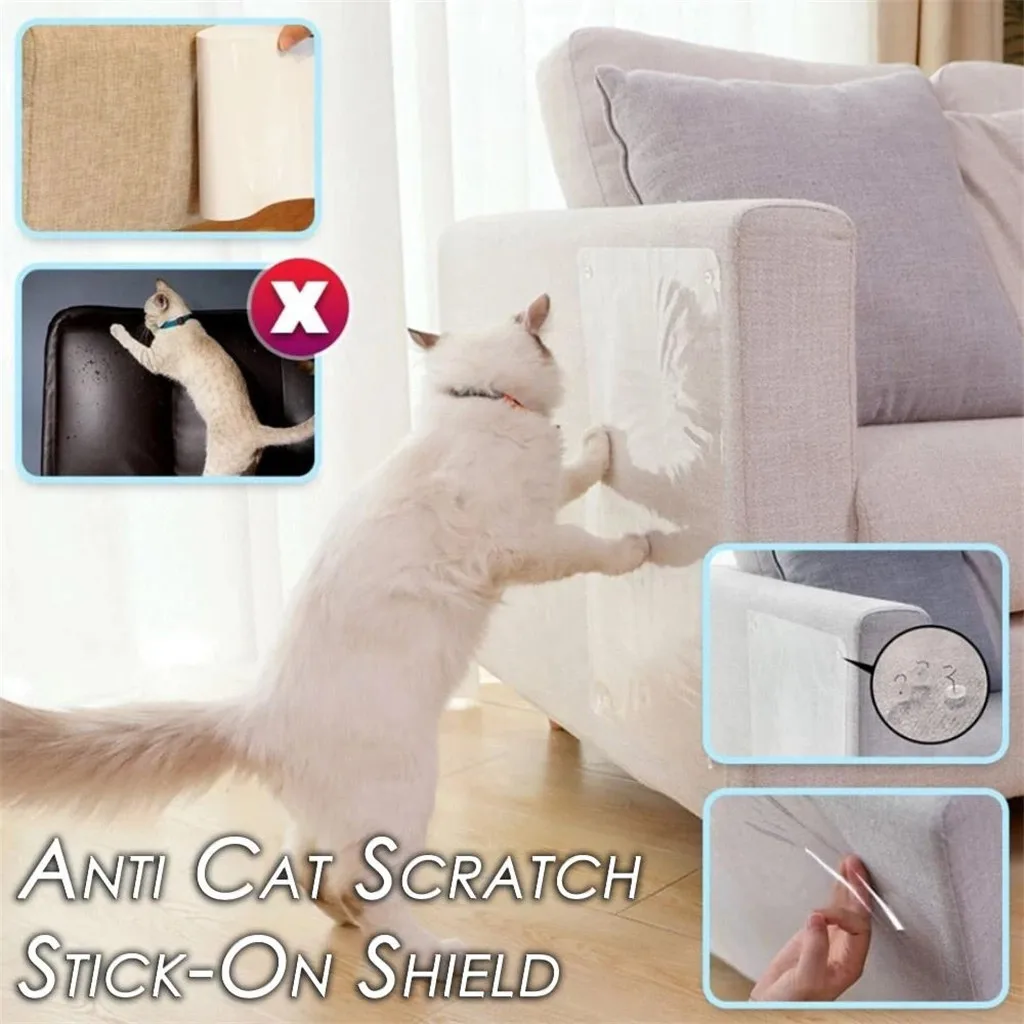 2pcs Scratch Pet Guard Cat Scratching Adhesive Corner Guard Pvc Cat