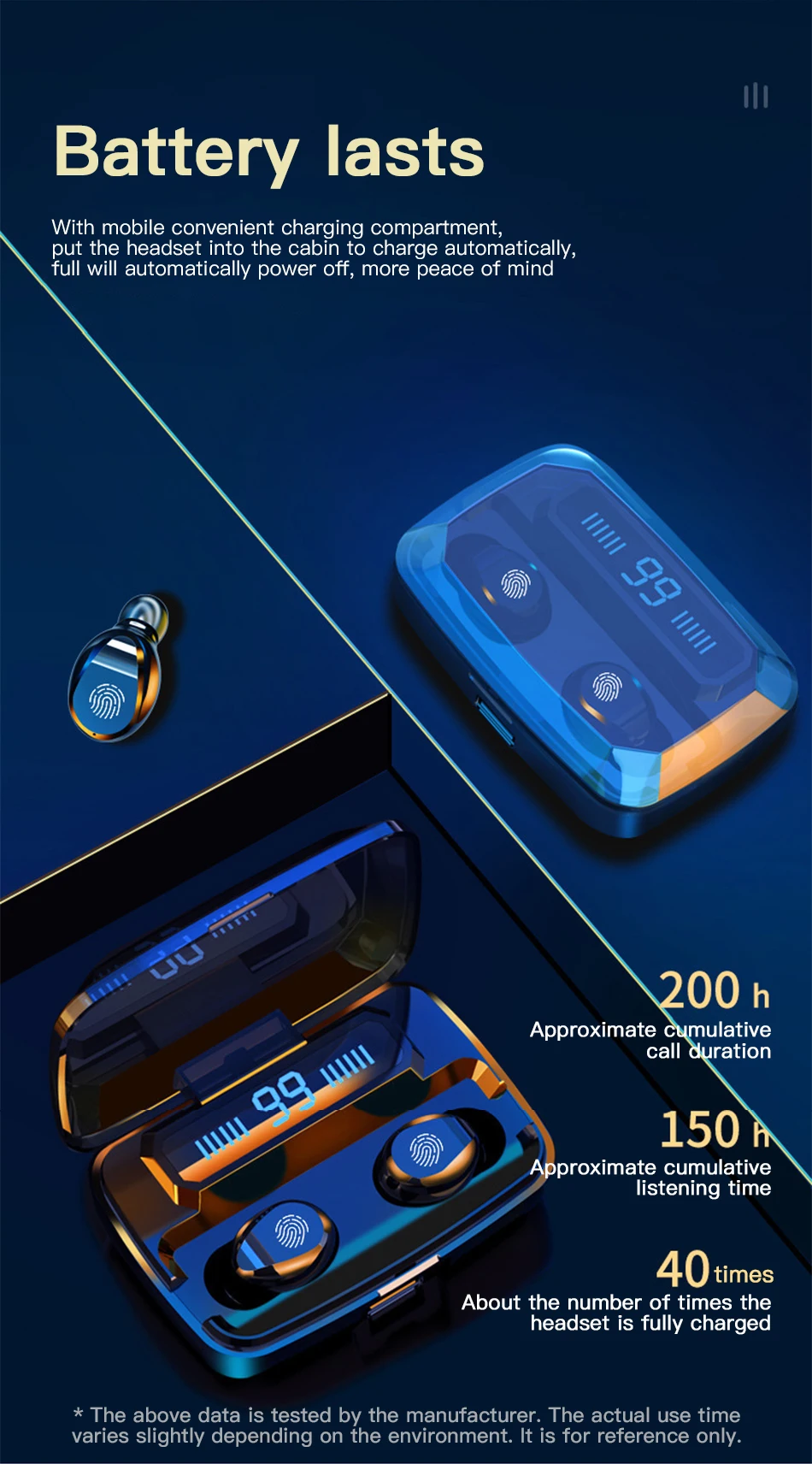 !ACCEZZ LED Display TWS Bluetooth5.0 Earphone HIFI Stereo Touch Control Headset With Charging Box Extal Power Bank Charger Phone (5)