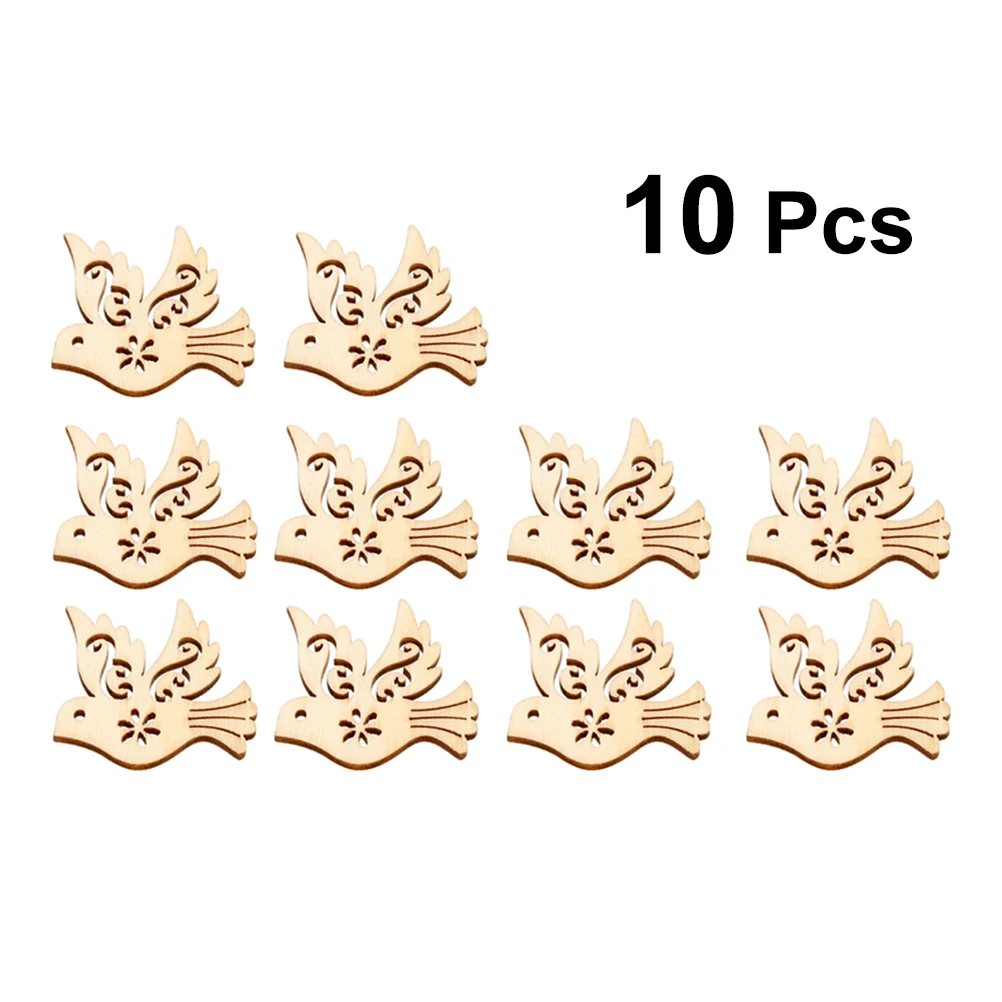 10 шт. деревянные предметы в форме голубя ручной работы подвесной декор для сумки