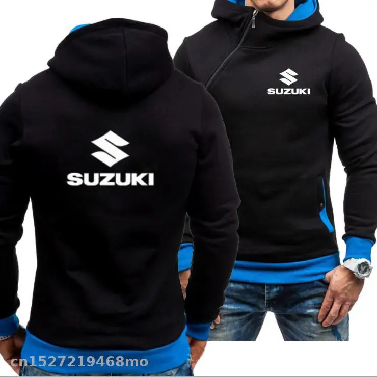 Новые мужские спортивные повседневные толстовки с капюшоном для suzuki, модные облегающие пуловеры с капюшоном на молнии сбоку, верхняя одежда для мотогонок - Цвет: Синий