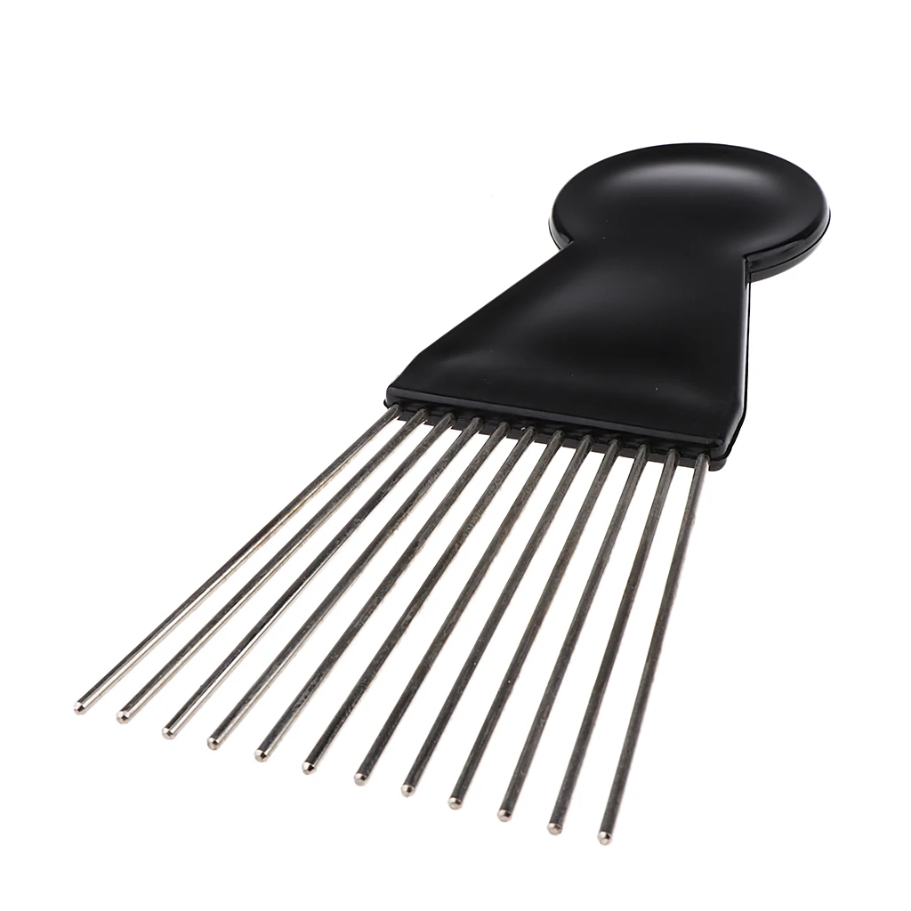 Afro Pick Hair Comb Hair Brushes for Man & Woman Hairdressing Styling Plastic Handle with High Grade Metal Teeth