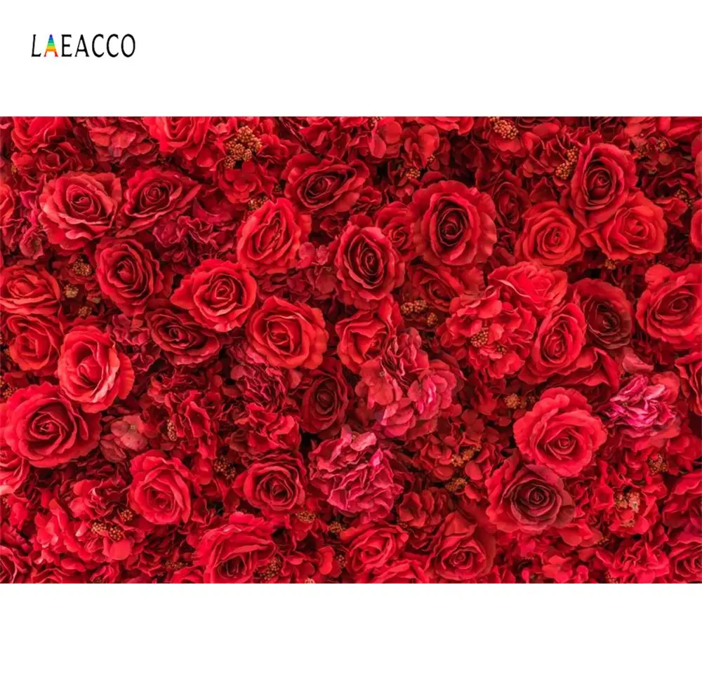 Laeacco Red Rose Wedding Flower Love Party Celebration Bridal Baby Portrait Photo Background Photographic Backdrops Photo Studio