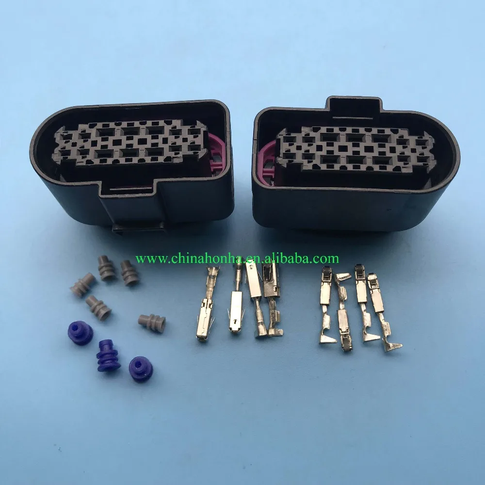 

3C0973737 14-Pin LED light lamp wire socket automotive waterproof connector female 1.5/2.8 Wiring Housing Xenon Headlight Plug