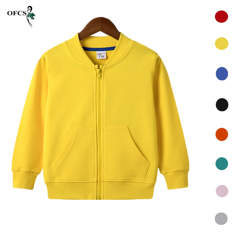 

Spring Baby Boys Girls Hooded Sweatshirts Kids Zipper Coat Outwear 2-12Years New Children's Clothes Cotton Tops Jackets Clothing
