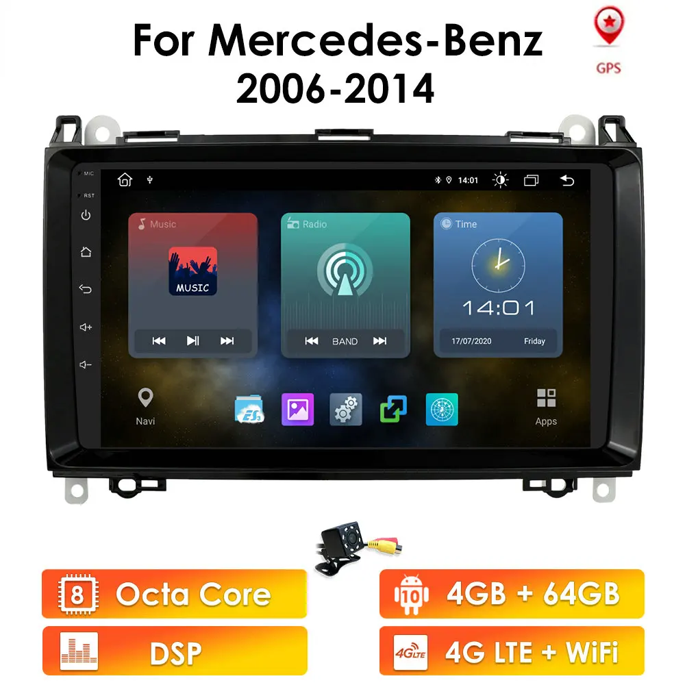 Android 10.0 Car multimedia Player Navigation GPS radio for Mercedes Benz W169 W245 Viano Vito W639 Sprinter W906 wifi 4G USB
