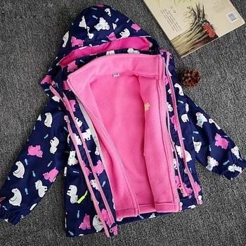 

New Children Polar Fleece Jacket Baby Boy Girl Sport Kids Coat 2pcs Hooded Waterproof Windbreaker Clothing Autumn Winter Clothes