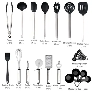 

New 23-PCS Silicone Kitchen Utensils Set with Heat-resistant Spoon Spatula Non-stick Special Kitchen Cooking Tools Sets Kitchen