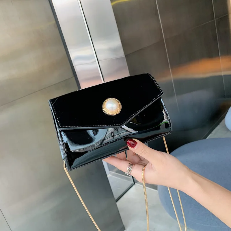 

2019 New Style Fashion CHIC Bright Surface Chain Small Bag Korean-style Versatile Single-shoulder Bag for Women Bag Ulzzang Shou