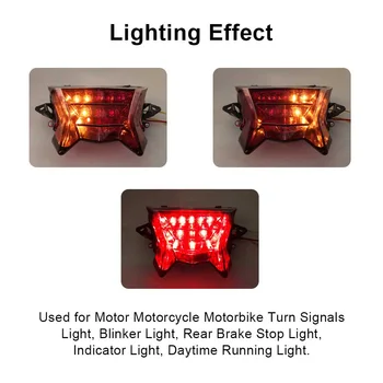 

Accessories New Motorcycle LED Brake Turn Signal Integrated Taillight Red +Amber For BMW S1000R HP4 S1000RR
