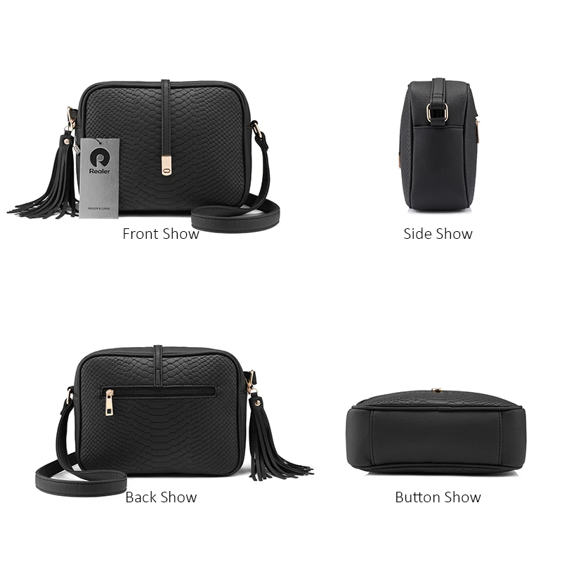 Classy PU Leather Handbag with Tassels-3