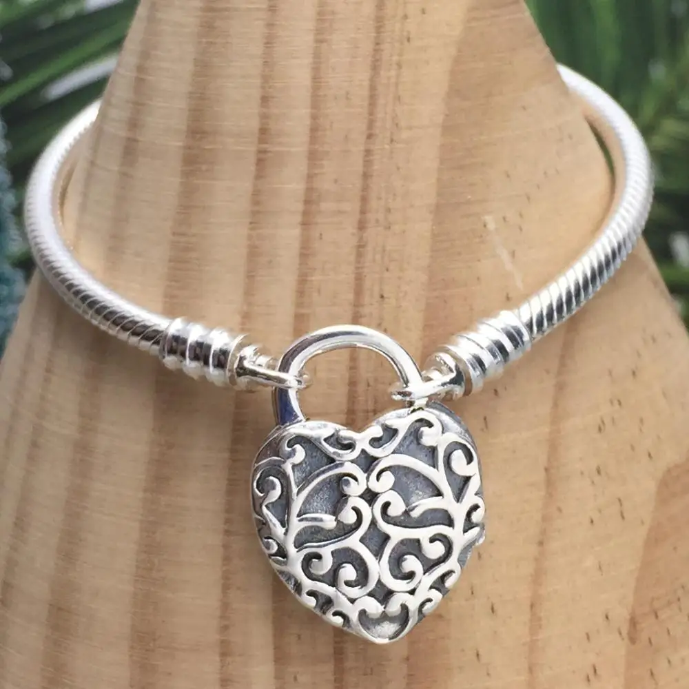 925 пробы Серебряный Классический аристократический сердце женские ювелирные украшения браслет цепочка