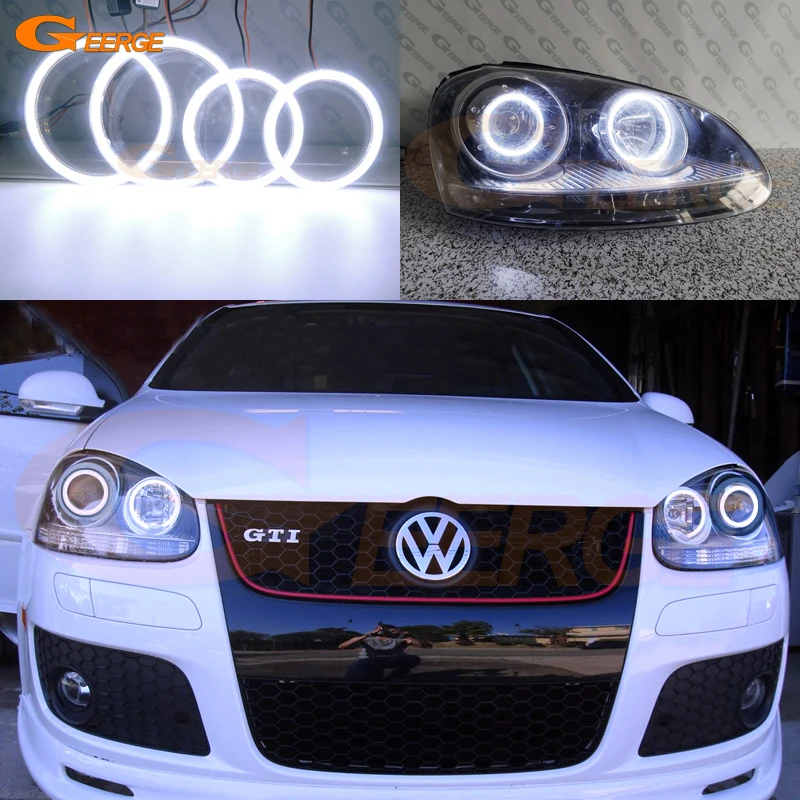 Для Volkswagen VW Golf Rabbit Jetta GTI R32 MKV MK5 2005-2010 DRL ультра яркий COB led angel eyes halo rings Дневной