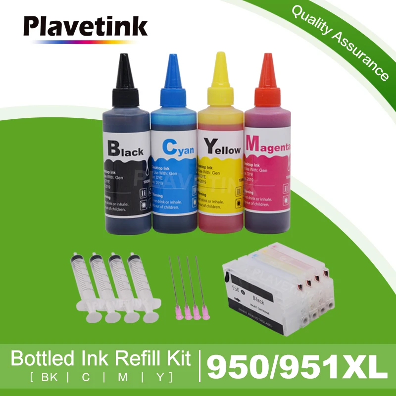 Plavetink 100 мл набор для наполнения чернил+ многоразовый картридж для принтера hp 950 951 XL Officejet Pro 251dw 276dw 8100 8600