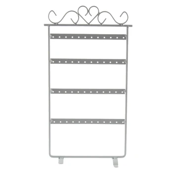 

48 Hole Earrings Ear Studs Display Rack Metal Jewelry Holder Stand Showcase pink 295*160mm for Retail Environment or the Home