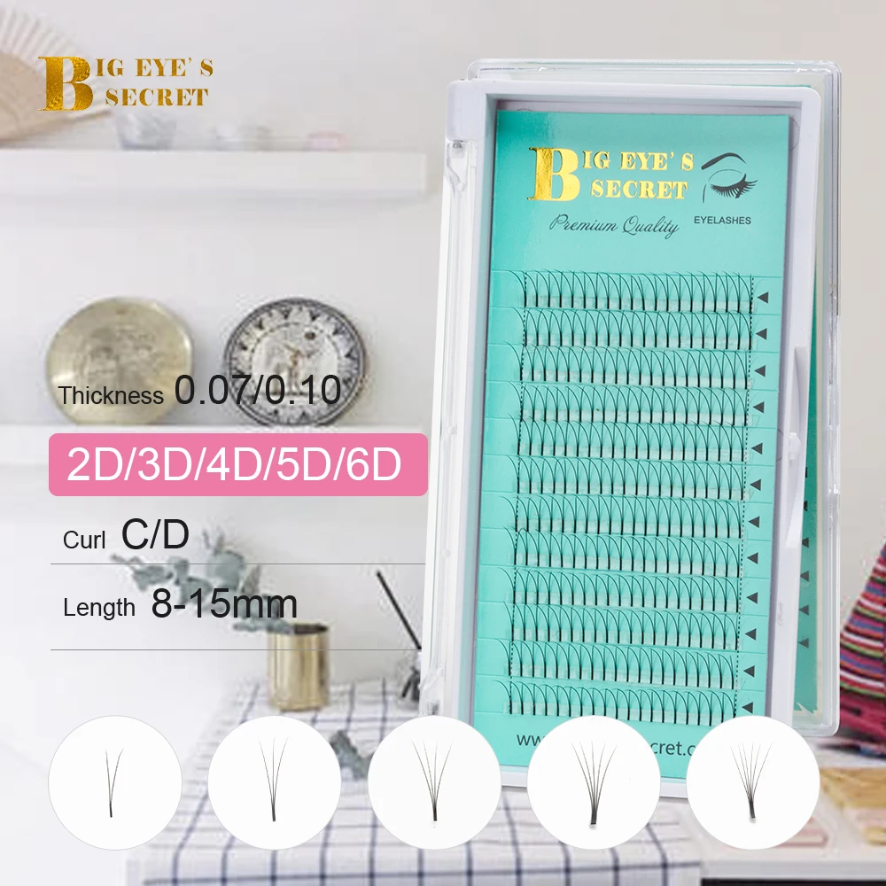 BES 1 Tray Long Stem Russian Volume Lashes Fans Premade Individual Extension Eyelashes | Красота и здоровье